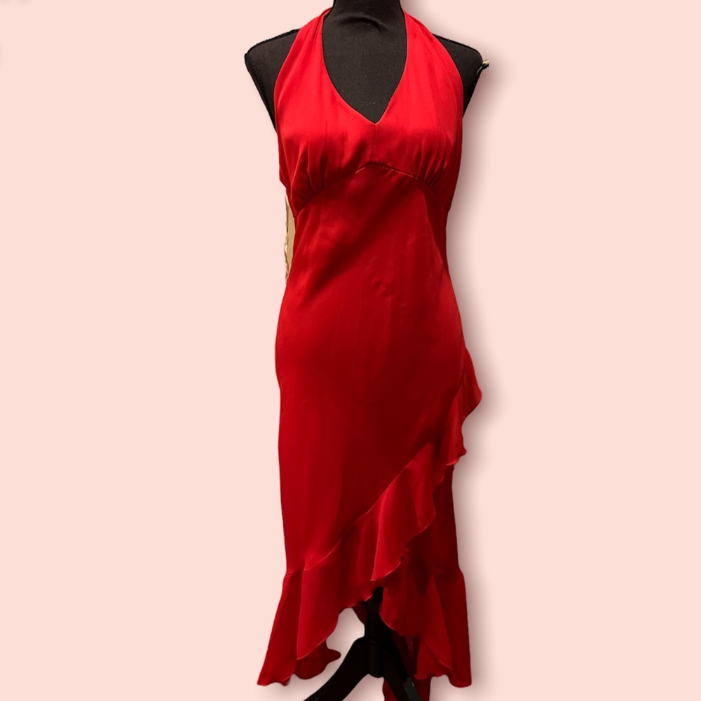 Breaking loose Elegant Red Halter Dress